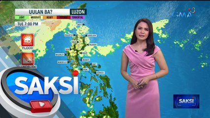 Ilang bahagi ng bansa, patuloy na uulanin bukas dahil sa trough ng LPA at localized thunderstorms | Saksi