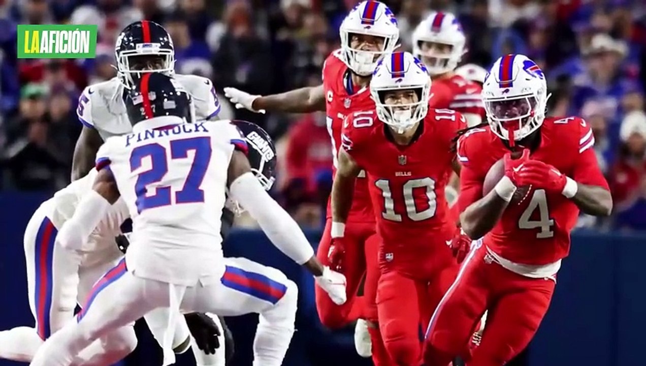 Damien Harris sale en ambulancia en partido Giants vs Bills