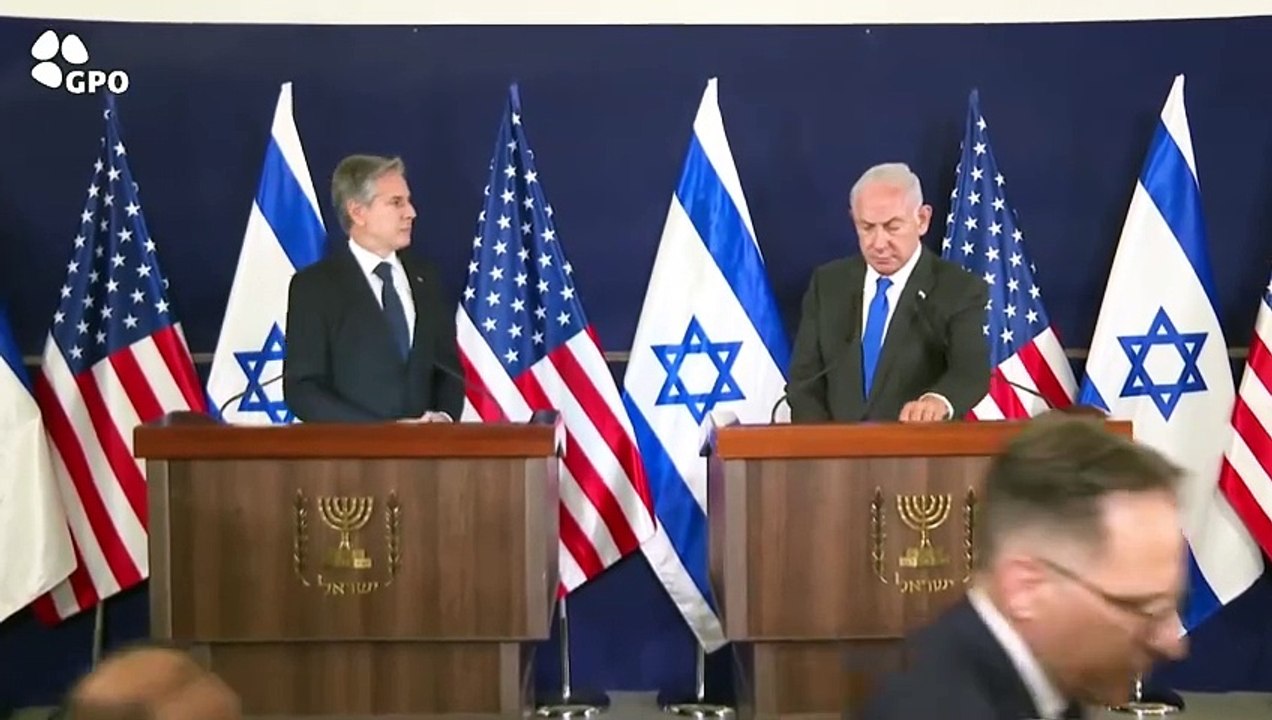 İsrail'i ziyaret eden ABD Dışişleri Bakanı Blinken, roket saldırısı tehlikesi nedeniyle Netanyahu ile sığınağa indi