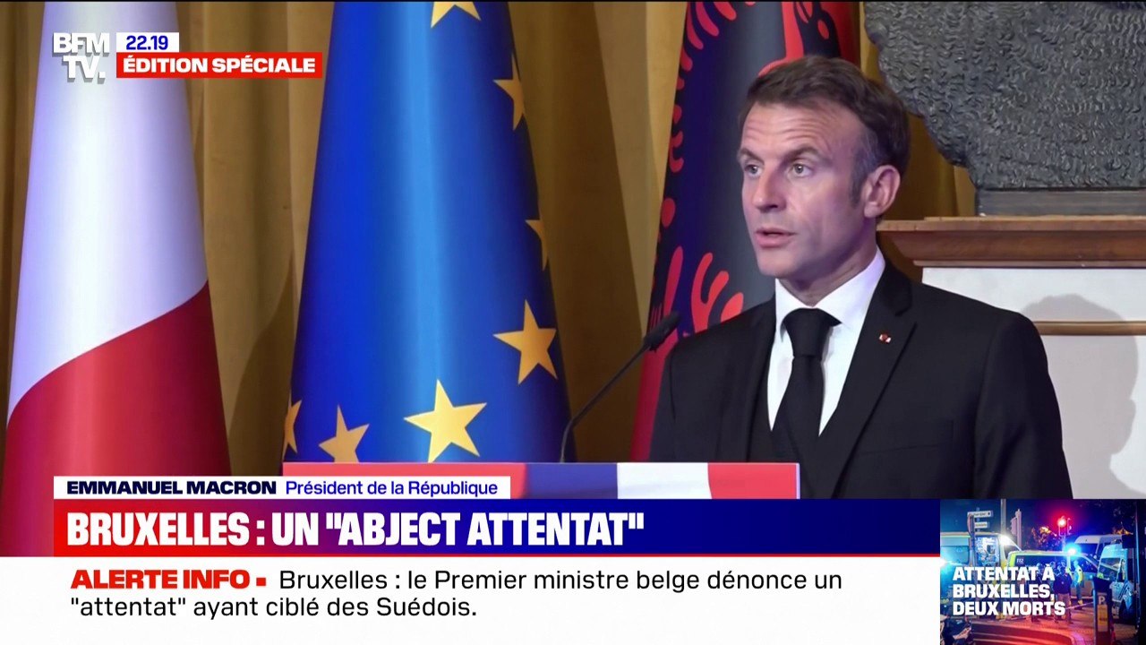Emmanuel Macron: "Bruxelles fut frappée à nouveau par une attaque terroriste islamiste (...) Notre Europe est bousculée"