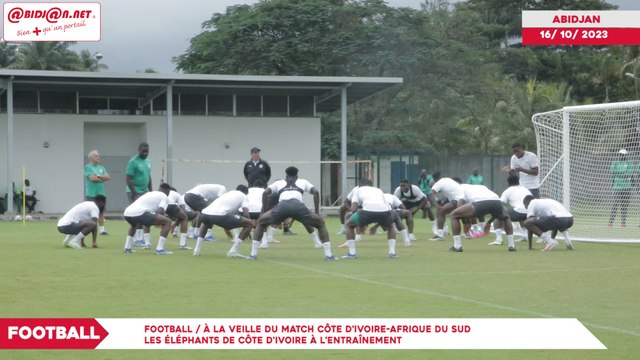 Football : à la veille du match Côte d'Ivoire-Afrique du sud les éléphants de côte d'ivoire à l'entraînement