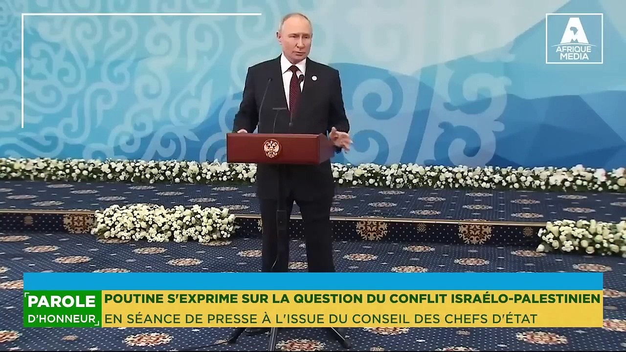 POUTINE S'EXPRIME SUR LA QUESTION DU CONFLIT ISRAÉLO PALESTINIEN EN SÉANCE DE