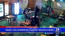 Piura: Policía de civil se enfrenta a ladrones y rescata a rehén en restaurante