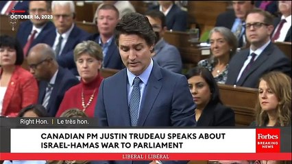 Canadian PM Justin Trudeau Calls For 'Humanitarian Corridor' To Deliver Help In Gaza