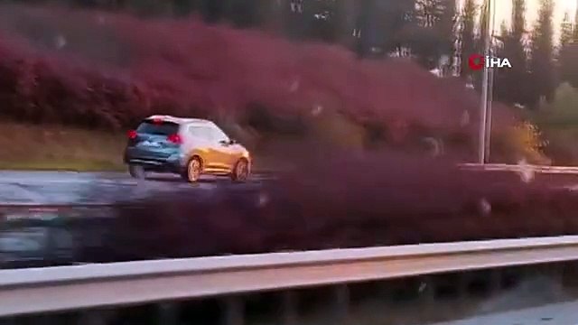 Otoyolda ters şeritten son sürat ilerledi, o anlar kamerada