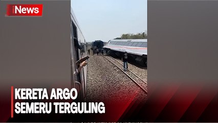 Kereta Argo Semeru Alami Anjlok dan Terguling di Kulonprogo, DIY
