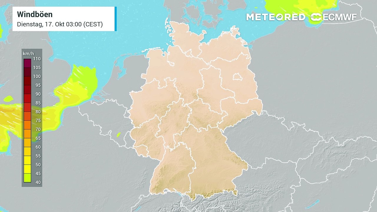 Ziemlich windig im Norden! An den Küsten bläst ein starker Wind!