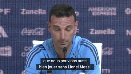 Argentine - Scaloni : "Nous avons vu l'autre jour que nous pouvions aussi bien jouer sans Messi"