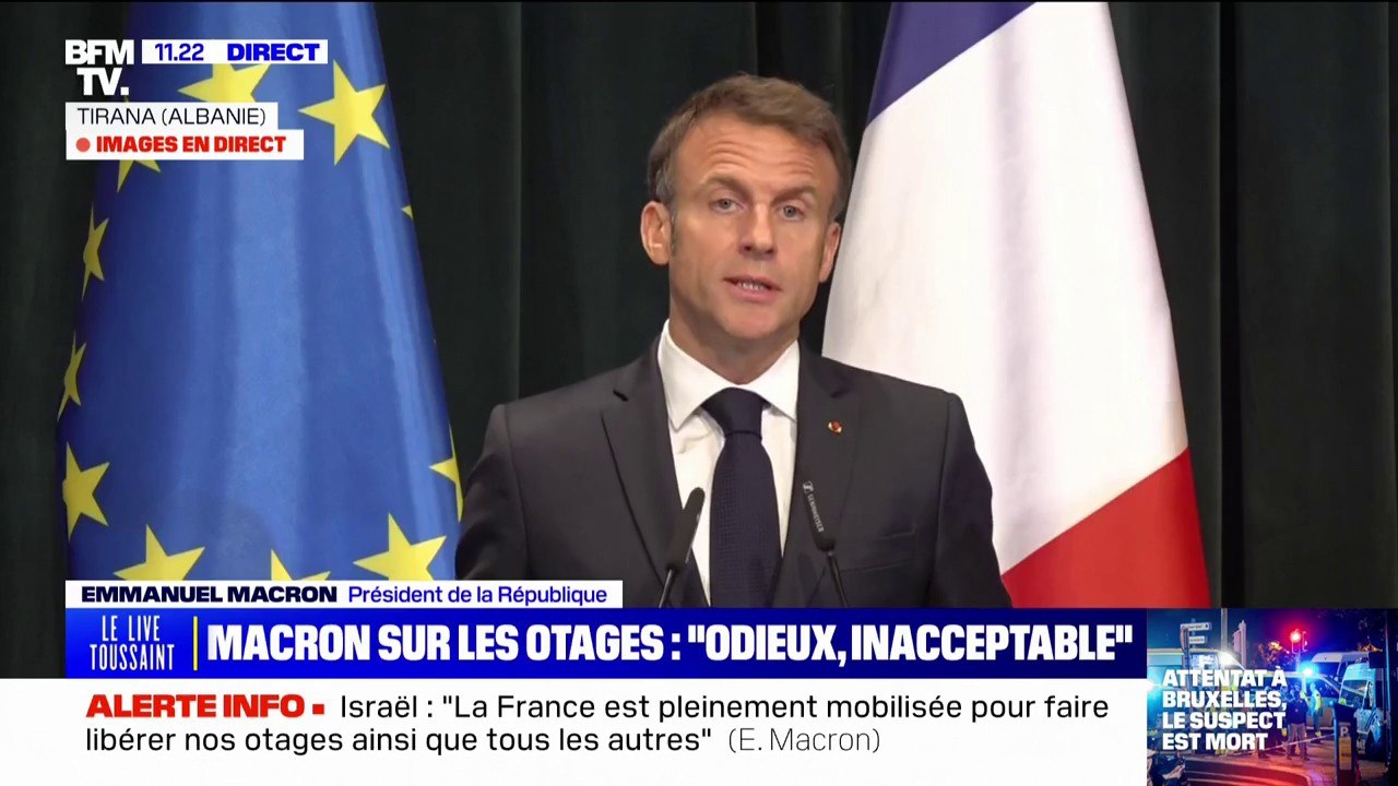 Israël: "La France est pleinement mobilisée pour faire libérer nos otages ainsi que tous les autres", affirme Emmanuel Macron