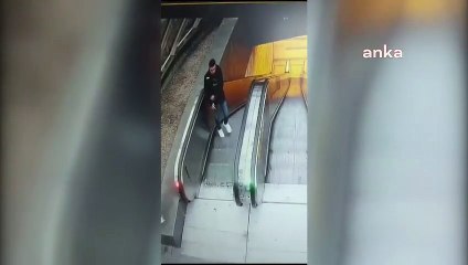 İBB'nin metro merdivenlerine sabotaj: Güvenlik kameralarına yakalandı