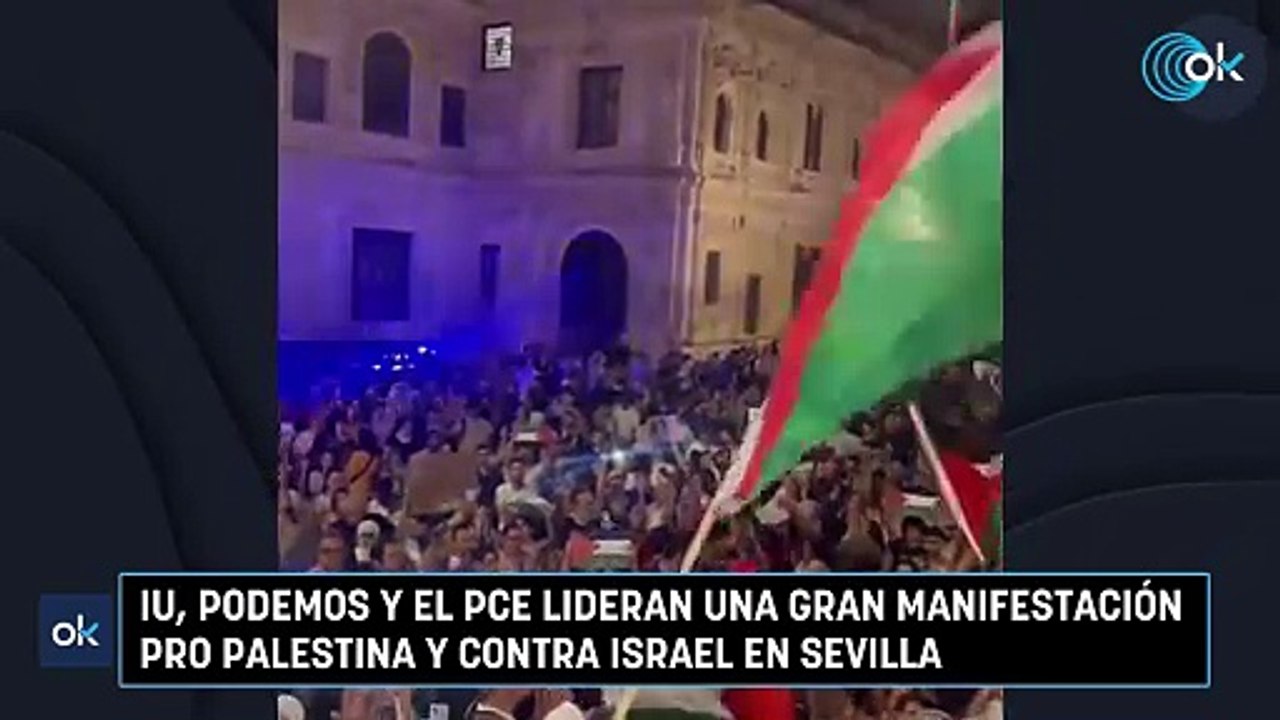 IU, Podemos y el PCE lideran una gran manifestación pro Palestina y contra Israel en Sevilla