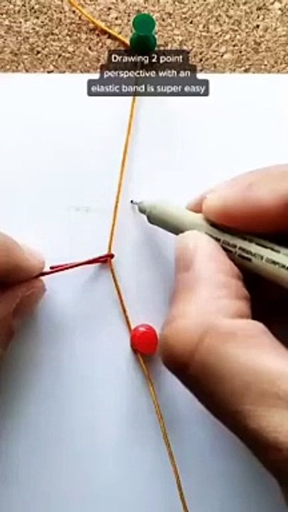 Drawing 2 Point Perspective With An Elastic Band #shorts #viral #shortsvideo #video #innovationhub