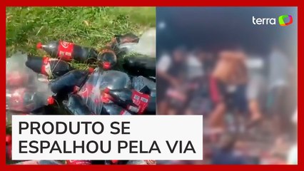 Carga de refrigerante é saqueada após produto tombar no RJ