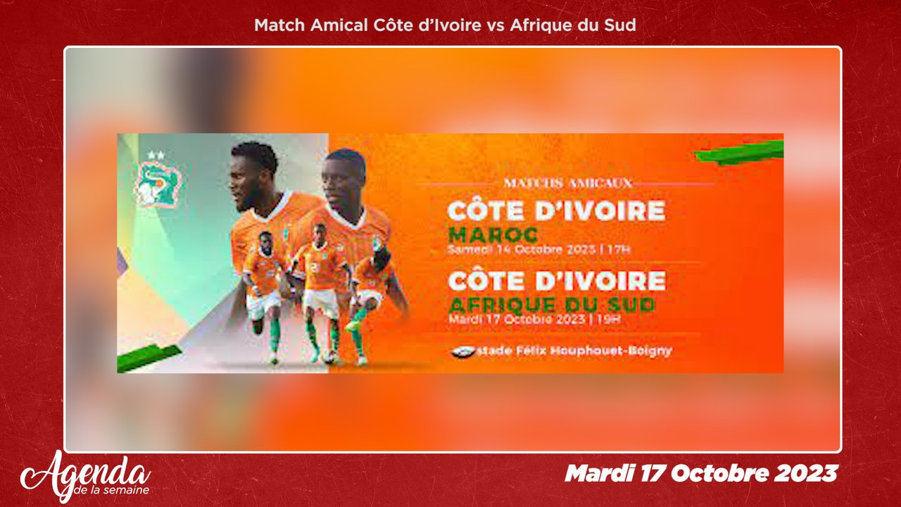 Agenda de la semaine du Lundi 16 au Samedi 21 Octobre 2023