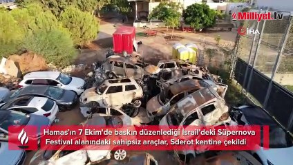 Hamas'ın baskın düzenlediği festival! Araçların hepsinde kurşun izleri görüldü
