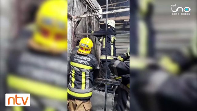 Bomberos rescataron un gatito del incendio del mercado Los Pozos