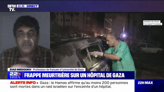 Frappe sur un hôpital de Gaza: Ce qu'il s'est passé est un message fort à la communauté internationale pour qu'elle intervienne en urgence , pour Ziad Medoukh (professeur de français à l'université de Gaza)