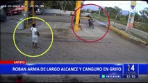 Satipo: delincuente se roba arma de largo alcance y dinero de grifo