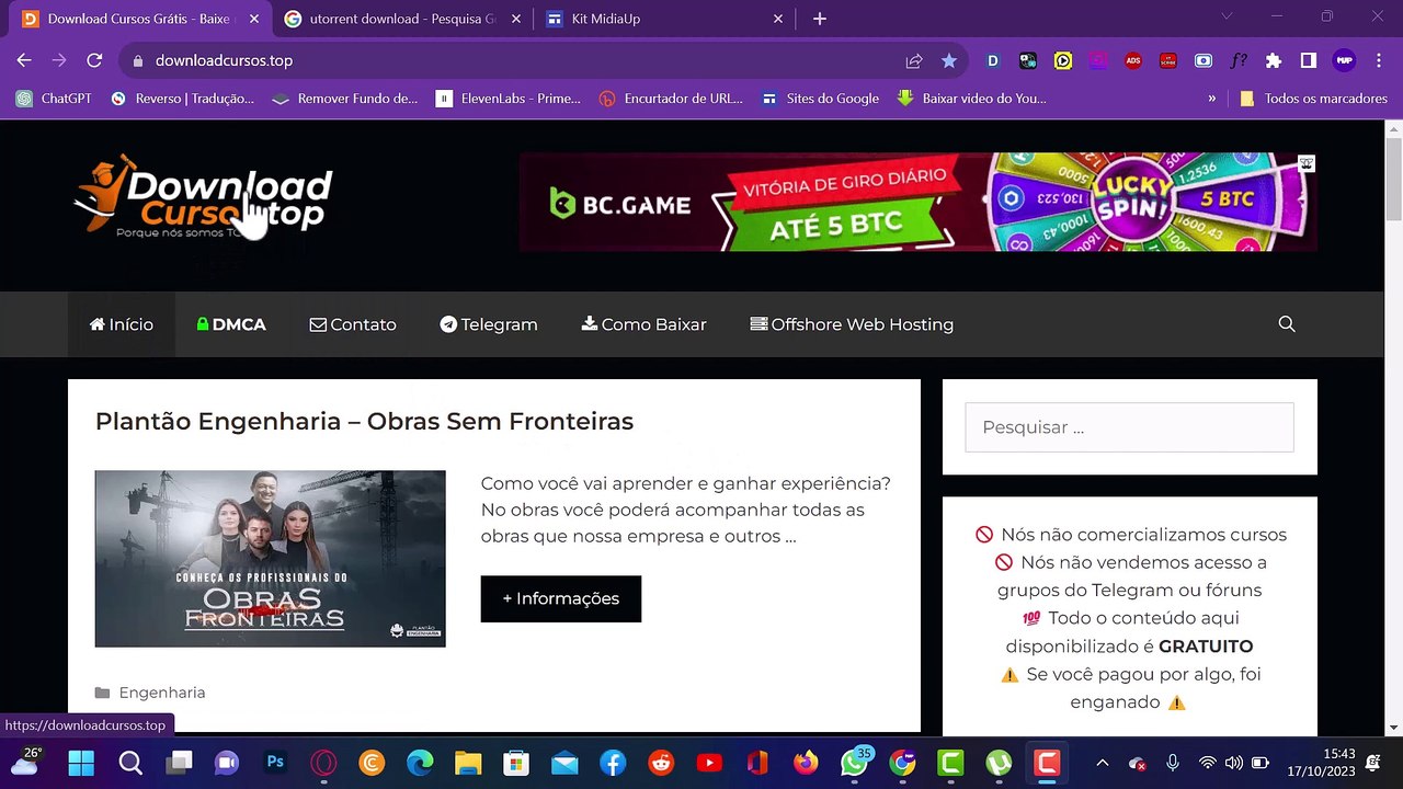 Como Acessar a Cursos no Kit MidiaUp