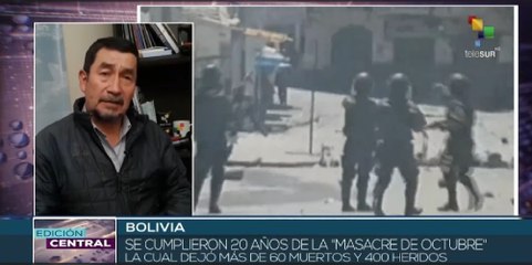 Bolivia: Se conmemoran 20 años de la llamada Masacre de Octubre, con 60 muertos y unos 400 heridos