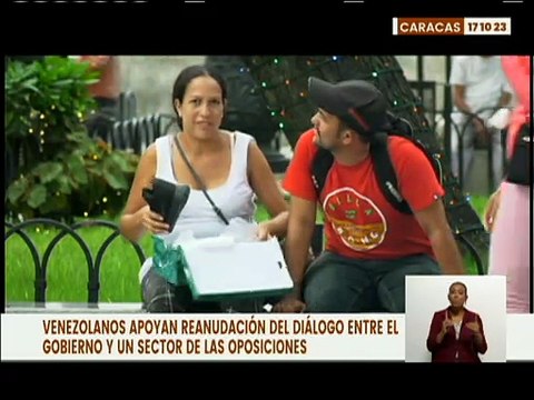 Venezolanos apoyan reanudación de la mesa de diálogo entre el Gobierno y un sector de la oposición