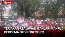 Antusias Relawan, Teriakan Ganjar-Mahfud Bergema di Jalan Diponegoro