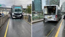 Metrobüs Uzunçayır durağında kaza yaptı: 3 yaralı