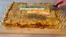 Easy Greek Ham and Cheese Phyllo Dough Pie / Εύκολη Ζαμπονοτυρόπιτα Με Φύλλο Σφολιάτας