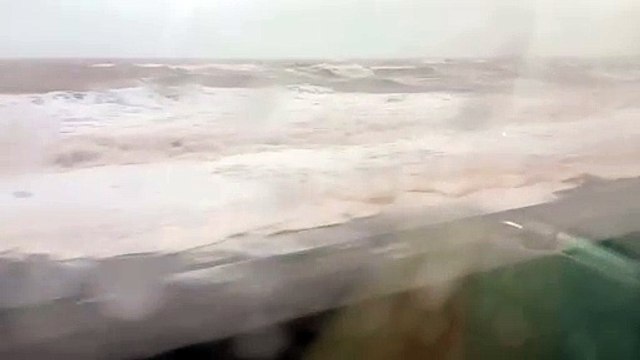 Storm Babet batters railway between Teignmouth and Dawlish