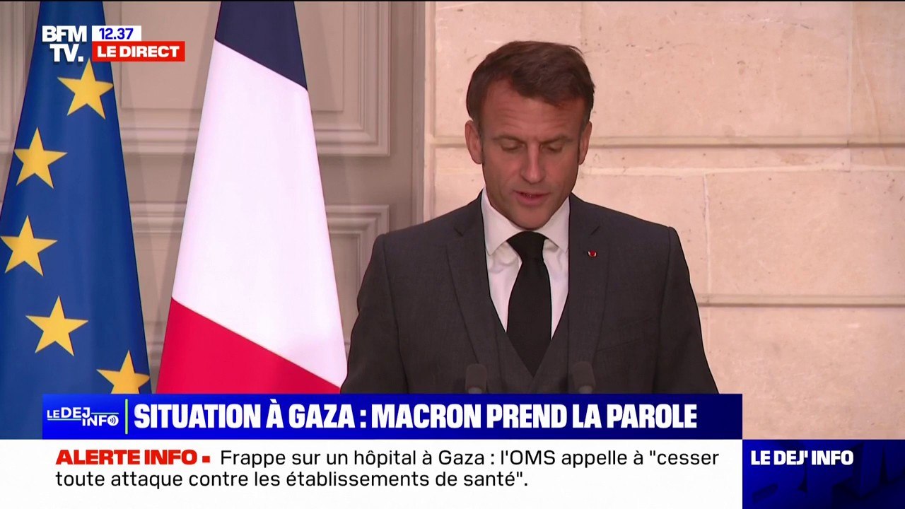 Le bombardement d'un hôpital à Gaza "nous a tous profondément choqués", réagit Emmanuel Macron