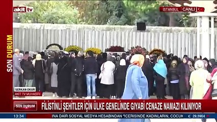 Filistinli şehitler için İstanbul'da gıyabi cenaze namazı kılınıyor