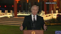 Vladimir Putin holds a press conference following the results of the One Belt One Road forum