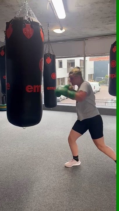 Semi-professional boxer Claire Watts training