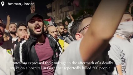 Protests erupt across Middle East after blast at Gaza hospital ‘kills 500’
