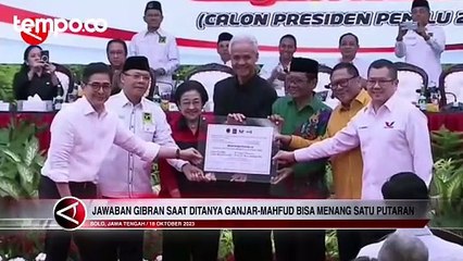Ini Jawaban Gibran Saat Ditanya Ganjar-Mahfud Bisa Menang Satu Putaran