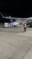 JetBlue plane tips upward as passengers disembark at JFK Airport in New York