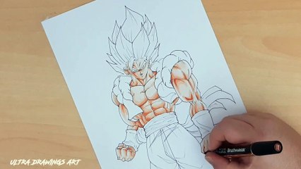 Speed Drawing Gogeta Super Saiyan God