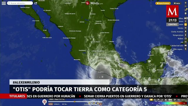 Huracán 'Otis' se intensifica a categoría 5 frente a Guerrero