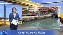 Coast Guard Ship Collides With Pier in Keelung