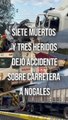 Aparatoso accidente sobre la carretera a Nogales, dejó saldo de siete personas muertas y tres heridas  #TuNotiReel