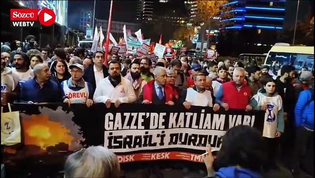 İsrail Konsolosluğu önündeki protestolar bugün de devam ediyor