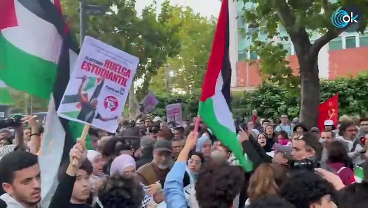 Propalestinos agitados por los socios de Sánchez llevan su "miércoles de ira" ante la embajada de Israel