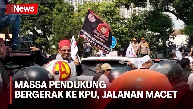 Massa Pendukung Ganjar - Mahfud MD Berbondong-bondong ke KPU