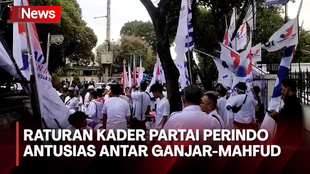 Antusias, Massa Kader Partai Perindo Bersiap Antar Ganjar-Mahfud Daftar ke KPU