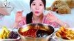 ASMR MUKBANG| Tteokbokki & Black bean Tteokbokki, Fish Cake Soup, Sundae, Fried foods.