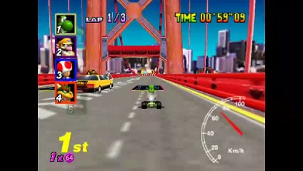 64コインを取りながらやるマリオカートをヨッシーでプレイ