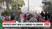 Protests erupt near US embassy in Lebanon amid Gaza hospital blast