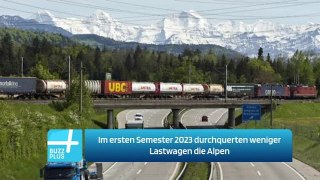 Im ersten Semester 2023 durchquerten weniger Lastwagen die Alpen