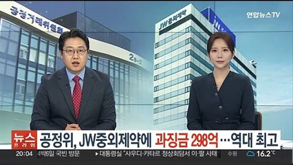 공정위, JW중외제약에 과징금 298억…역대 최고