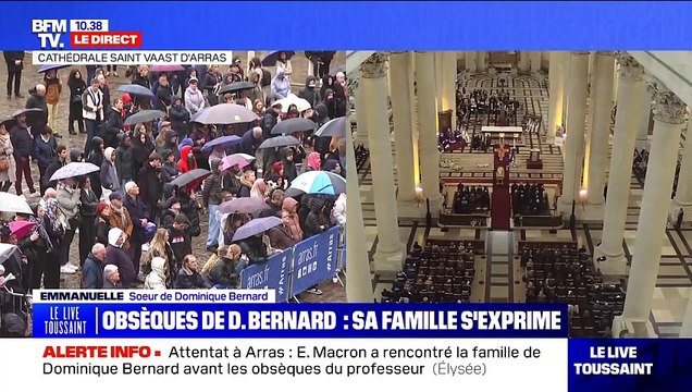 La veuve de Dominique Bernard a pris la parole à ses obsèques. @ BFM